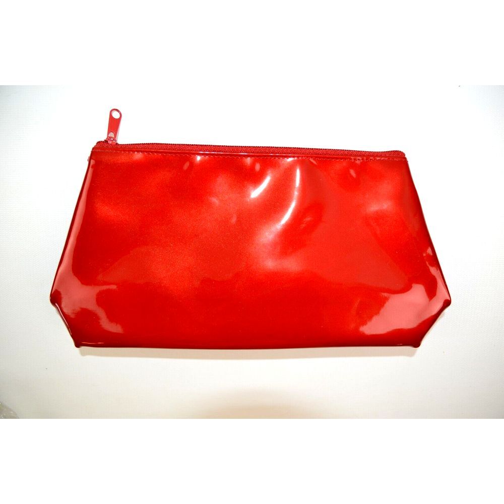 New Vintage 2001 Avon Always Perfect Red Vinyl Clutch Wristlet Make-Up Bag 8.5x5